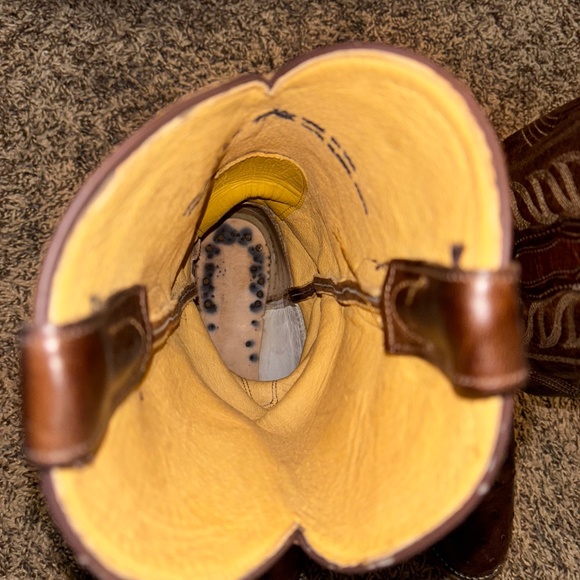 Brown Tony Lama Mccandles 13” Full Quill Ostrich Men’s Cowboy Boots Size 8.5D - Picture 5 of 8